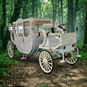 2026 Chariot à chevaux royal blanc pour mariage, Chariot à chevaux Citrouille, Carrosse Cendrillon, Carrosse royal beige, Chariots à chevaux - Product Image 1
