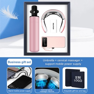 Juego de Regalo Empresarial 3 en 1: Paraguas + Dispositivo de Masaje Cervical + Banco de Energía y Soporte para Teléfono Móvil - Product Image 3