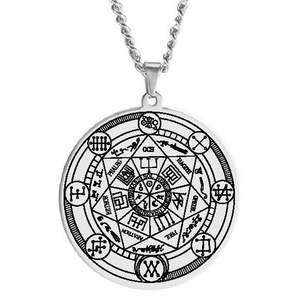 Collier pendentif unisexe en acier inoxydable avec sceau de la <span class=keywords><strong>Kabbale</strong></span> de Salomon et 7 archanges par Asterion Guardian Angel Jewelry - Product Image 5