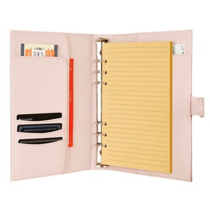 Da donna riutilizzabili in oro legante con anello legante Planner personalizzato a foglia larga rosa portafoglio legante 6 anello copertura per Notebook A5 con fibbia - Product Image 1