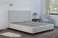 Lit Capitonnage Haute Qualité Velours Taille Personnalisée Gris Bleu Lit Ottoman avec Vérin à Gaz Cadre de Lit Tissu Rembourré avec Rangement