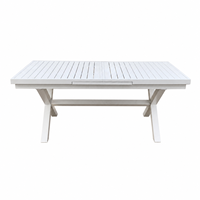 Table à manger extensible moderne pour l'extérieur, structure entièrement en aluminium, table à extension automatique pour jardin, patio, terrasse de villa