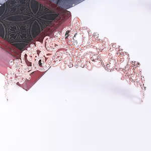 Matrimonio all'ingrosso sposa diademi di cristallo corone di pietra di strass spettacolo diademi principessa Corona di compleanno