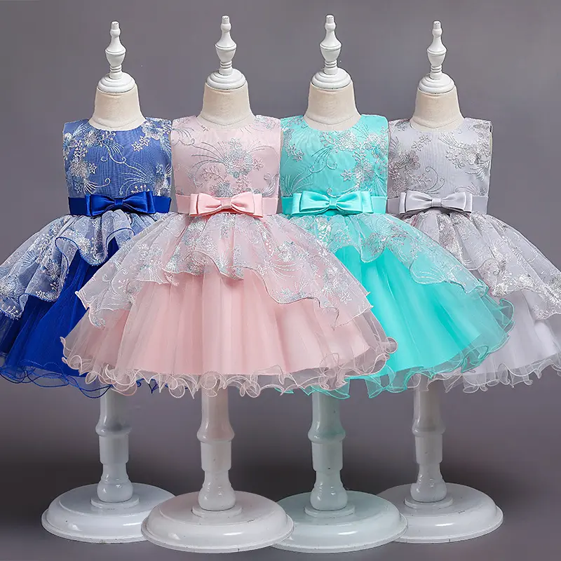2024 New Children's Clothing Girls Dress Princess from 2 Months to 12 Years Dress Wholesale Full Summer Latest Dress Designs