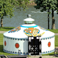 Yurt mongol à quatre couches et quatre saisons, type cloche, en toile de coton et PVC, imperméable, coupe-vent, résistant aux déchirures et aux UV