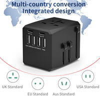 HHT-904 Adaptor Perjalanan Universal All in One dengan 4 USB+2 Tipe C untuk Perjalanan di Semua Negara