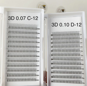 Ventilateur personnalisé fait à la main XL grand plateau 20 rangées de ventilateurs préfabriqués 0.10mm noir foncé tige courte 2D 3D 4D 5D ventilateurs préfabriqués - Product Image 6