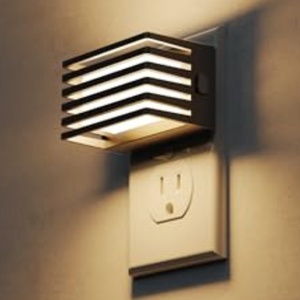 Veilleuse de style clôture 3CCT, 3 couleurs (3000K/5000K/Amber), lampe de chevet enfichable pour chambre et salle de bain - Product Image 1