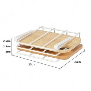 Étagère de rangement multifonction en métal pour cuisine, sans perforation, pour couvercles de casseroles, planches à découper, organisateur de vaisselle, armoire suspendue au plafond - Product Image 4