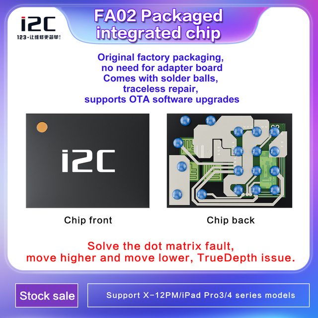 I2C Universal Integrated Chip for iPhone X,XR,11,12,13,14,15,16,17/iPad Series, Face ID Dot Matrix Repair Chip Phone Repair Tool