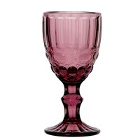 Verre à vin à pied en verre coloré gaufré vintage, motif diamant, pour mariage, fête, décoration de bar
