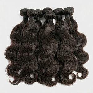 Indian Remy Human Hair Extensions Hand Tied Weft Full <b>Ends</b> Natural Color Body Wave - Product Image 1
