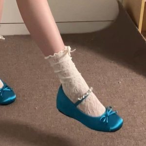 Zapatos Casuales de Estilo Francés para Mujer, Primavera-Verano 2026, Zapatos de Noche con Pedrería Azul, Estilo Ballet - Product Image 3