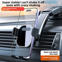 Support de téléphone universel pour voiture à gravité, rotatif, magnétique, avec verrouillage automatique, fixation sur grille d'aération, compatible avec les téléphones mobiles de 4,7 à 7 pouces