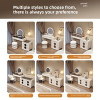 Nouvelle coiffeuse en bois massif style crème, éclairée, style nordique, pour célébrités d'Internet, avec tiroirs intégrés pour chambre moderne