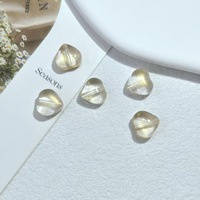 Manik-manik Kaca Bentuk Hati Warna Permen 8mm Lubang Lurus untuk Pembuatan Kalung Anting Perhiasan Kerajinan Tangan