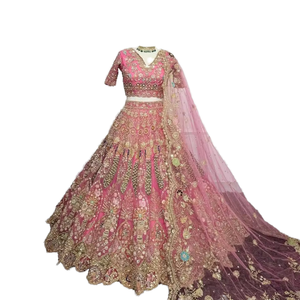 Lehenga Choli Tradicional Indio Rojo de Diseñador, Sin Coser, Último Modelo para Bodas y Fiestas, Organza, Corte Ajustado, Directo de Surat, Superventas - Product Image 1