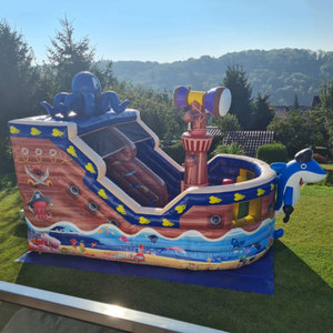 <span class=keywords><strong>Château</strong></span> gonflable combiné avec toboggan, gonflable pour l'extérieur, dauphin, pieuvre, bateau pirate, gonfiabili, maison gonflable, gonflable humide et sec - Product Image 3
