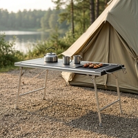 Table de camping pliable en alliage d'aluminium, table de pique-nique portable pour l'extérieur, table à thé légère, poste de travail pour grillades
