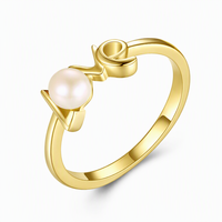 Bijoux en perles d'eau douce, argent sterling 925, bague de fiançailles en perle d'eau douce naturelle