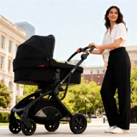 Poussette de luxe compacte pour bébé avec système de voyage 360 °   Siège rotatif multifonctionnel pour poussette bébé, petit volume pliable