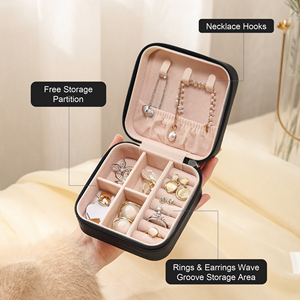 Scatola Portagioie da Viaggio in Pelle PU Personalizzabile con Logo, Organizer per Anelli, Bracciali, Orecchini, Regalo <span class=keywords><strong>di</strong></span> Nozze - Product Image 2