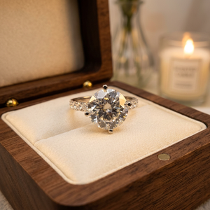 D'VINS JEWELS 10k Solid Gold 2 Carat Round Brilliant Cut Lab Grown Diamond VVS/VS EF Engagement Ring IGI Certificate Gift - Product Image 1