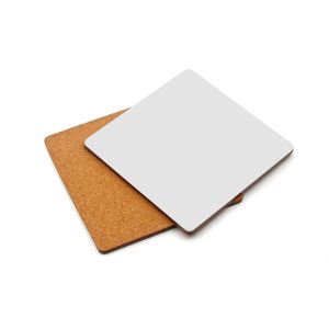 Sous-verre carré personnalisé en MDF rigide vierge pour sublimation, écologique, 3,75 pouces, avec dos en liège - Product Image 1