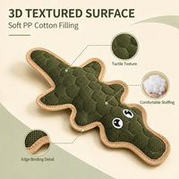 Jouet pour chien en peluche couineur avec surface texturée 3D, styles os et crocodile