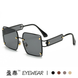 Eyewear Metal <b>Frame</b> Sunglasses UV400 Women's Fashion <b>Square</b> Lens <b>Gold</b> Color - Product Image 5