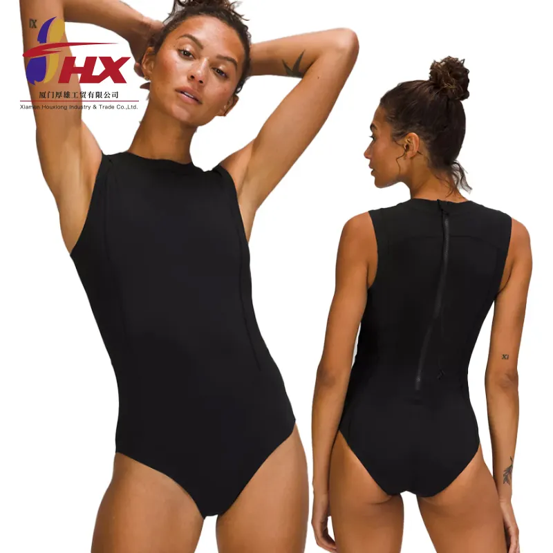 2023 HX Hot Selling New Designer Custom Women Zip-Back Paddle Swim Suit Medium Bum Coverage Online Only