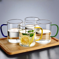 Grosir Set cangkir kopi kaca 6 buah Set cangkir teh kaca untuk jus teh kopi