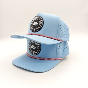 Original 5 Panel Solid Waterproof Golf <b>Cap</b> Custom Silicone Logo Low MOQ OEM Laser Perforated 3D Rubber Patch Bespoke Method - Product Image 2