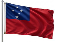 Bandera de Samoa 3x5 pies, poliéster de lujo resistente y duradero, para interior/exterior con rayas cosidas y ojales de latón