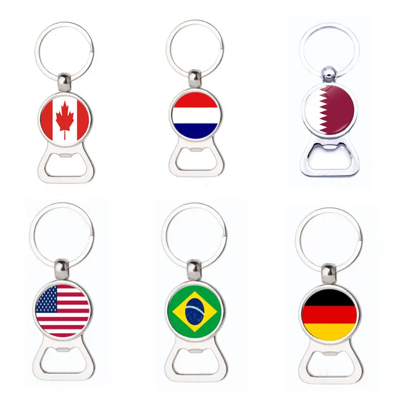 Nuoxin Fábrica Atacado Alta Qualidade Todos os Condados Bandeira Abridor De Garrafas Keychain Logotipo Personalizado para Promoção