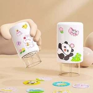 बच्चों के लार्निंग खिलौने जादुई सील स्टिकर टॉकर टॉय 100 रिफिल स्टीकर्स स्टैम्पर वाटरप्रूफ जादू स्टीकर स्टैम्पर सेट - Product Image 1