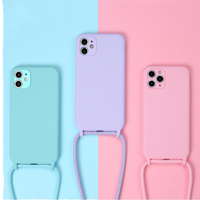 Adjustable Necklace Wheat Straw TPU Phone Cover Crossbody Lanyard Biodegradable Mobile Phone Case with Strap for iPhone 16 15 14