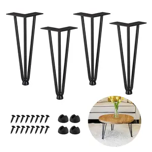 Patas de Metal modernas para muebles industriales del hogar, accesorios para dormitorio, sala de estar, mesa de café, silla, horquilla negra, patas de Banco de comedor