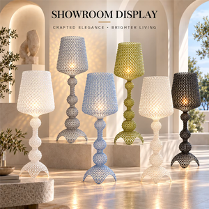 Lámpara de Pie Nórdica Tallada, Multicolor, Acrílico y PVC, Decorativa para Sala de Estar, Dormitorio y Decoración del Hogar - Product Image 1