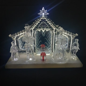 Unique Acrylic LED Light Religious Holly Family <b>Nativity</b> <b>Set</b> Indoor Decoration - Product Image 4