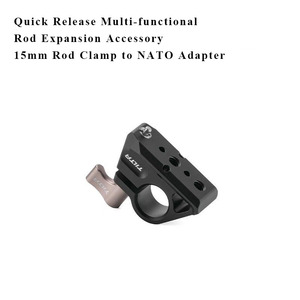 Pince de fixation pour tige de 15 mm avec adaptateur NATO et trous filetés de 1/4 pouce - Product Image 3