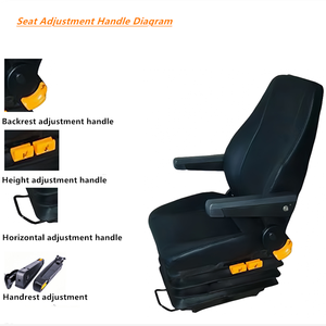 Sedile con Sospensione Pneumatica per Camion Internazionale Classico Economico, Lato Destro e Sinistro con Cintura di Sicurezza - Product Image 4