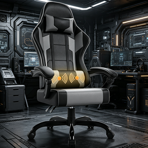 Chaise de gaming et de bureau noire avec massage et haut-parleurs, modèle Anchor, pour e-sport, Allemagne - Product Image 1
