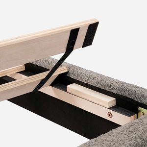 Lit à plateforme tapissé gris tungstène DB Normsman Queen Size Design minimaliste Caractéristiques luxueuses avec rangement - Product Image 4