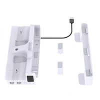 Pour PS5 Slim Support Horizontal Station De Recharge Accessoires Base De Refroidissement avec RGB LED Contrôleur Chargeur Dock De Charge