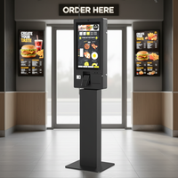 Borne de commande automatique sur pied avec écran LCD, reconnaissance faciale, stockage 128 Go, fonctions multiples, paiement par lecture de code QR