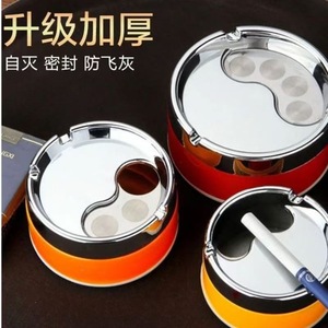 Ashtray With Lid Plastic Round Drop Proof For Home Living Room Bedside Use - Product Image 2