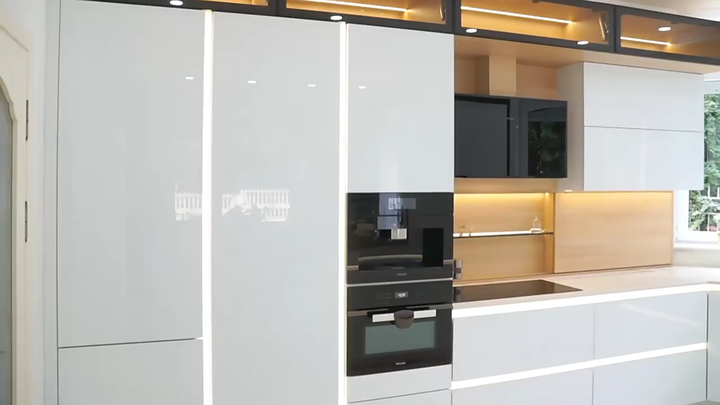 Home Modern Design High Gloss White Rta Solid Wood Kitchen Cabinets ...