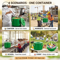 Ensemble de contenants alimentaires en métal isolés, écologiques, modernes et multifonctionnels, 15/30/50L, coque en PE, acier inoxydable 201, fermeture à clipser