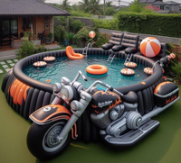 Bar gonflable commercial pour piscine, idéal pour les fêtes en extérieur, les cours et les événements aquatiques – Plateforme de bar gonflable pour adultes